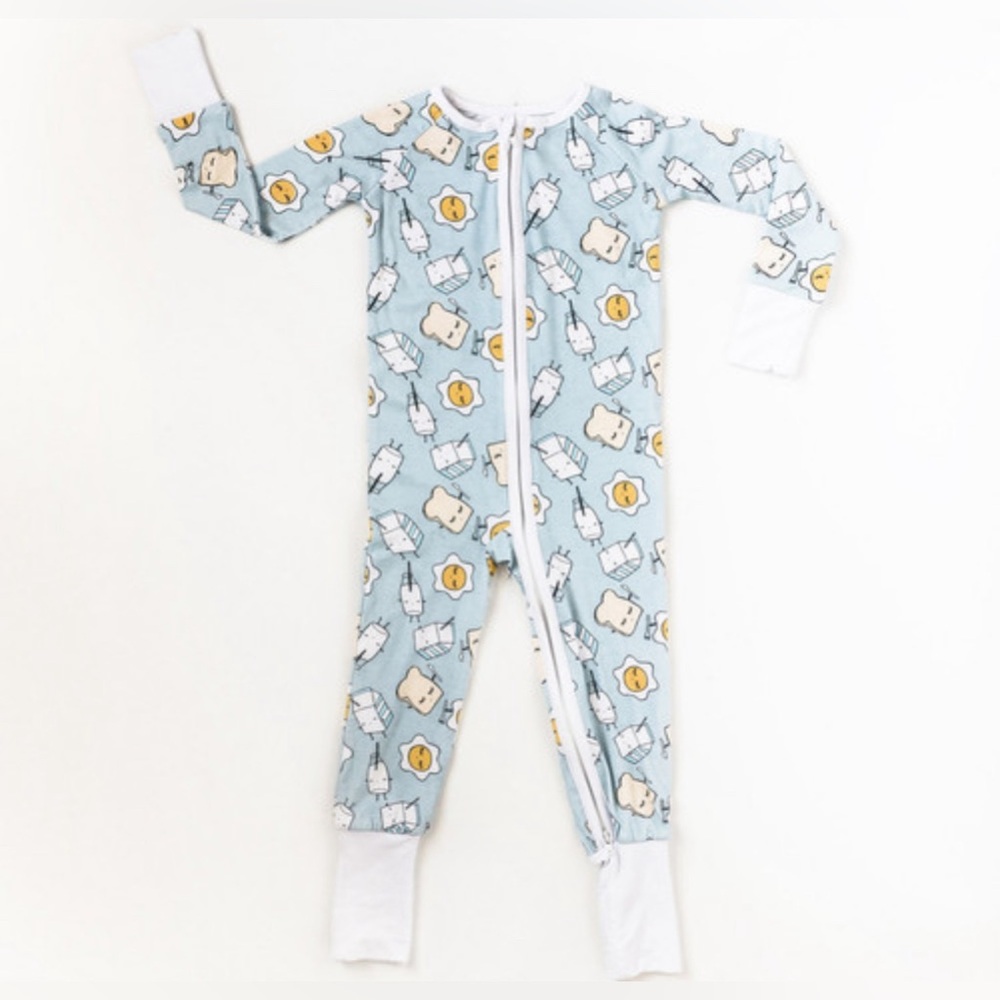 Little Sleepies Blue Breakfast Buddies Bamboo Zippy Sleeper